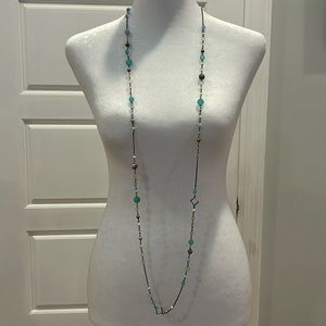 David Yurman Pearl and Multistone Quatrefoil Long Necklace - New